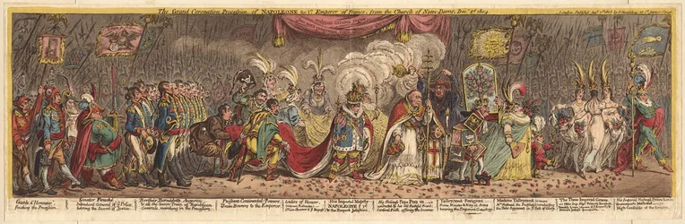 Der große Krönungszug von Napoleon I., Kaiser von Frankreich, von der Kirche Notre-Dame, 1805