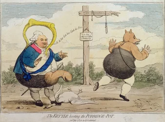 Der Kessel, der den Brei-Topf verspottet, veröffentlicht von P.J. Leatherhead 1782