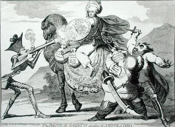 Die politische Banditti, die den Retter Indiens angreifen
