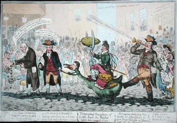Der Triumphzug des kleinen Paul der Schneider auf seiner neuen Gans, veröffentlicht 1806
