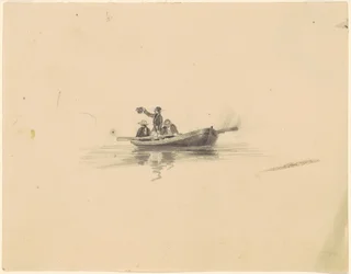 Männer in einem Ruderboot