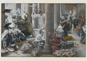 Christus vertreibt die Händler aus dem Tempel, Illustration für Das Leben Christi
