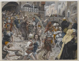Jesus wird von Kaiphas zu Pilatus geführt, Illustration aus Das Leben unseres Herrn Jesus Christus, 1886-94