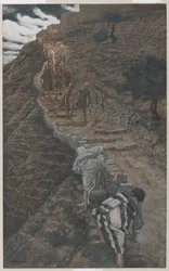 Heiliger Petrus und Heiliger Johannes folgen aus der Ferne, Illustration aus Das Leben unseres Herrn Jesus Christus, 1886-94