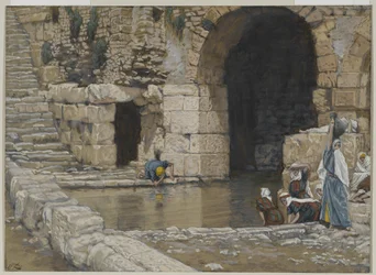 Der Blinde wäscht sich im Teich von Siloah, Illustration aus Das Leben unseres Herrn Jesus Christus, 1886-96