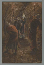 Der Riss im Felsen in der Höhle unter Golgatha, Illustration aus Das Leben unseres Herrn Jesus Christus, 1886-94