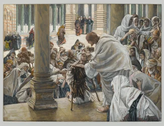 Die Heilung des Lahmen im Tempel, Illustration für Das Leben Christi