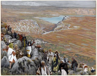 Das Volk sucht Christus, um ihn zum König zu machen, Illustration für Das Leben Christi