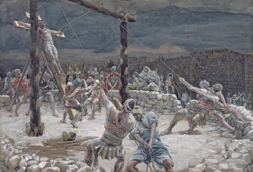 Das Aufrichten des Kreuzes, Illustration für Das Leben Christi, ca. 1886-94