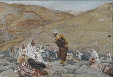 Der Schriftgelehrte stand auf, um Jesus zu versuchen, Illustration aus Das Leben unseres Herrn Jesus Christus, 1886-94
