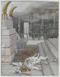 Zacharias zwischen Tempel und Altar getötet, Illustration aus 