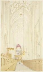 Schiff von St. Mary Redcliffe, Blick nach Osten mit dem Hogarth-Altarbild
