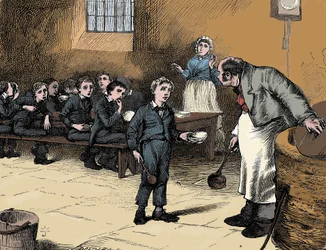 Szene aus „Oliver Twist“ von Charles Dickens, 1836