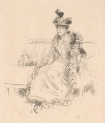 Eine sitzende Dame