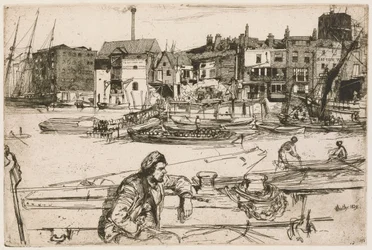 Black Lion Wharf, aus der Thames-Serie (eine Serie von sechzehn Radierungen mit Ansichten der Themse und anderen Motiven)