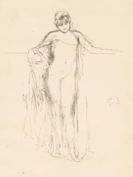 Verhülltes Modell, stehend