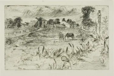 Landschaft mit Pferden
