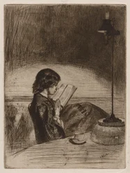 Lesen bei Lampenlicht