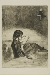 Lesen bei Lampenlicht