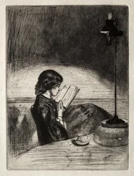 Lesen bei Lampenlicht