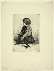 Seymour Haden, Jr, sitzend