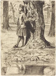 Seymour steht unter einem Baum