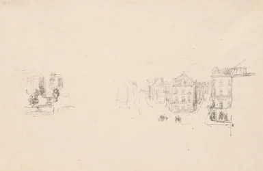 Zwei Versuchsskizzen: A. Grand Rue, Dieppe; B. Ein Innenraum