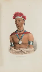 MAUCK-COOMAUN; Ein berühmter Ioway-Häuptling, aus The Aboriginal Portfolio