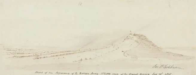 Skizze des Erscheinungsbildes der russischen Armee, 152.000 Mann bei der großen Parade, 10. September 1815