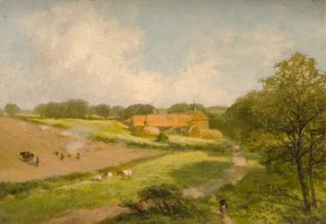 Landschaft mit Bauernhäusern