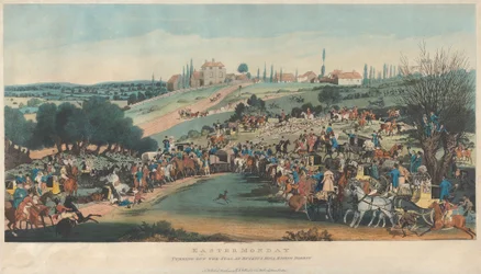 Ostermontag. 1. Den Hirsch bei Buckits Hill, Epping Forest, austreiben
