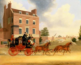 Quicksilver Royal Mail passiert den Star and Garter an der Kew Bridge