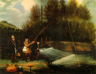 Angeln auf Hecht im Fluss Lea, 1831, 1941