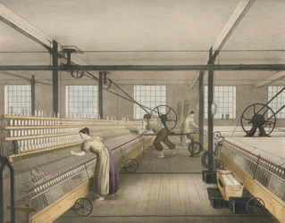Spinnen, Fortschritt der Baumwolle Nr. 6, veröffentlicht 1840