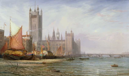 Die Häuser des Parlaments und die Westminster Bridge, ca. 1875