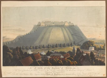 Ein Blick auf die Festung von Bitche. Ein Straflager für britische Kriegsgefangene, 1799