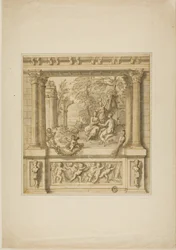 Wanddekoration mit der Geschichte von Egeria und Numa Pompilius