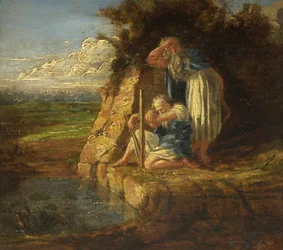 Zwei Barden an einem Teich