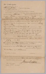 Anspruch des konföderierten Staates South Carolina für den versklavten Mann Dick, 23. November 1864