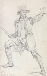 Eine Studie für die zentrale Figur in Wards Gemälde "Der Hirschdieb"