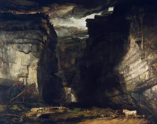 Gordale Scar (Ansicht von Gordale, im Gut East Malham in Craven, Yorkshire, Eigentum von Lord Ribblesdale)