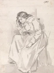Studie einer sitzenden Frau