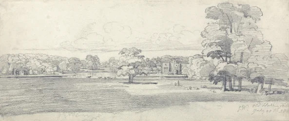 Die alte Halle, Tabley, umgeben von Parkland, 20. Juli 1814