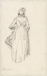 Frau stehend, von hinten gesehen