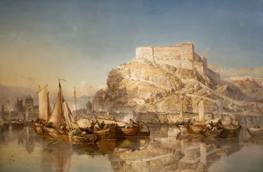 Die Stadt und Festung von Huy an der Maas, 1880