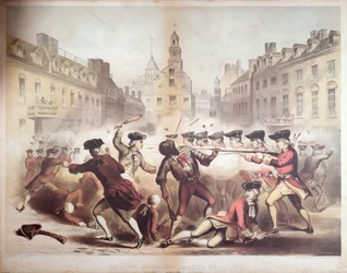 Tod von Crispus Attucks beim Massaker von Boston, 5. März 1770, 1856
