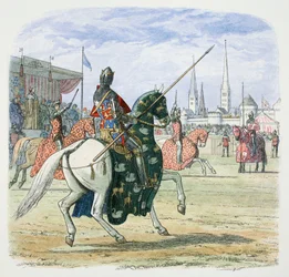 König Richard II. stoppt das Duell zwischen den Herzögen von Hereford und Norfolk, 1398, 1864