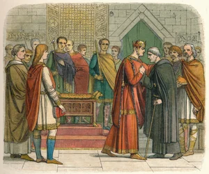 Der König macht den englischen Anführern den Hof, ca. 1066, 1864