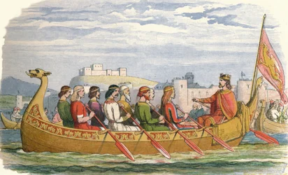 Die Barke von Edgar, bemannt von acht Königen auf dem Dee