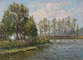 Flussufer Grüne Bäume